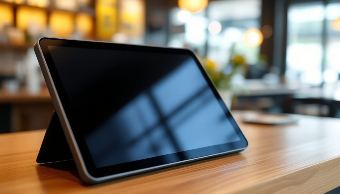 とんかつ店のカウンターに置かれたタブレットPOS