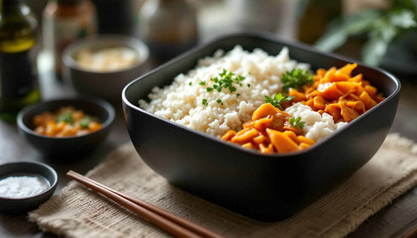 弁当と、追加された惣菜の小鉢