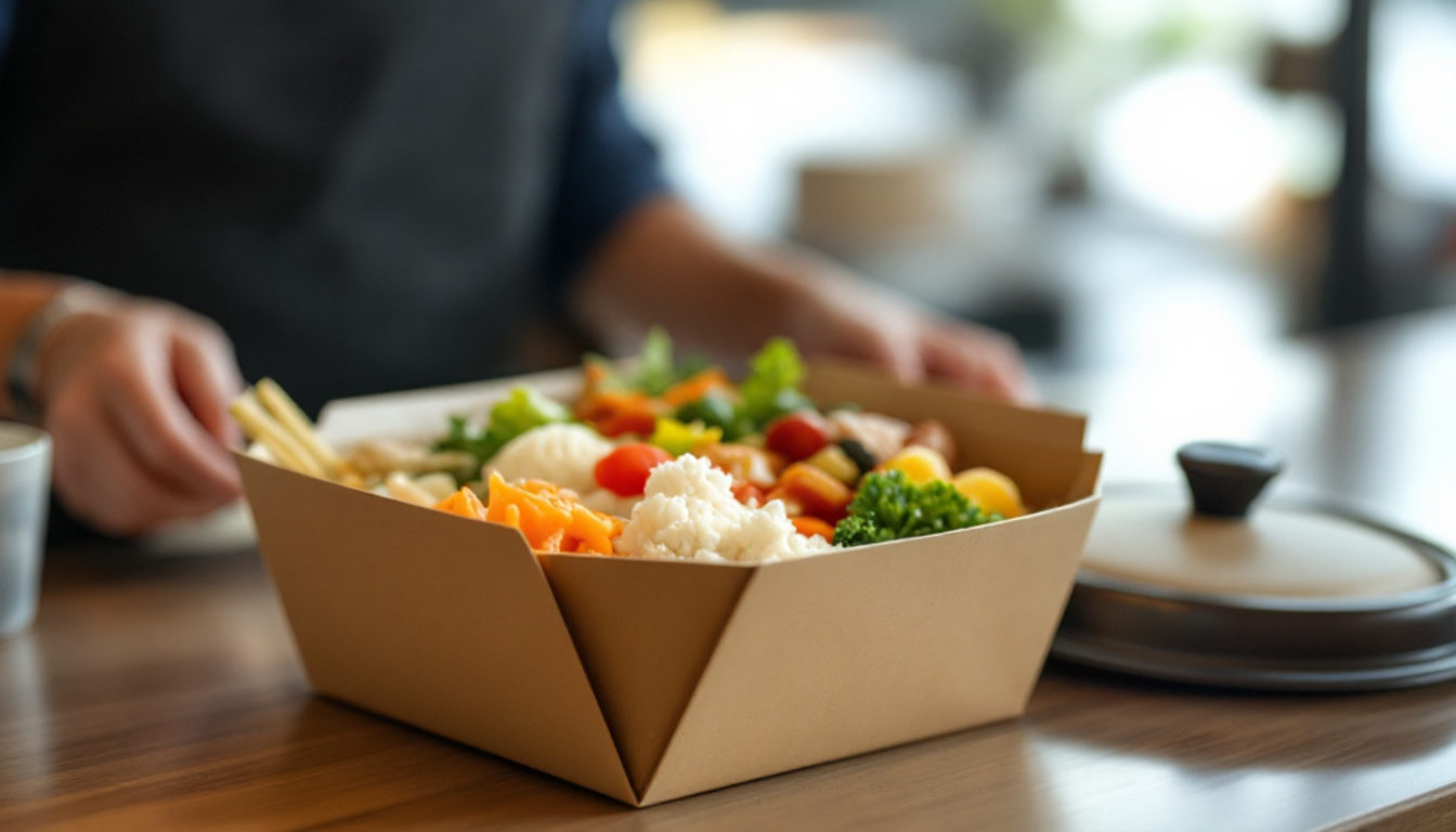 カウンターに置かれた1つの弁当