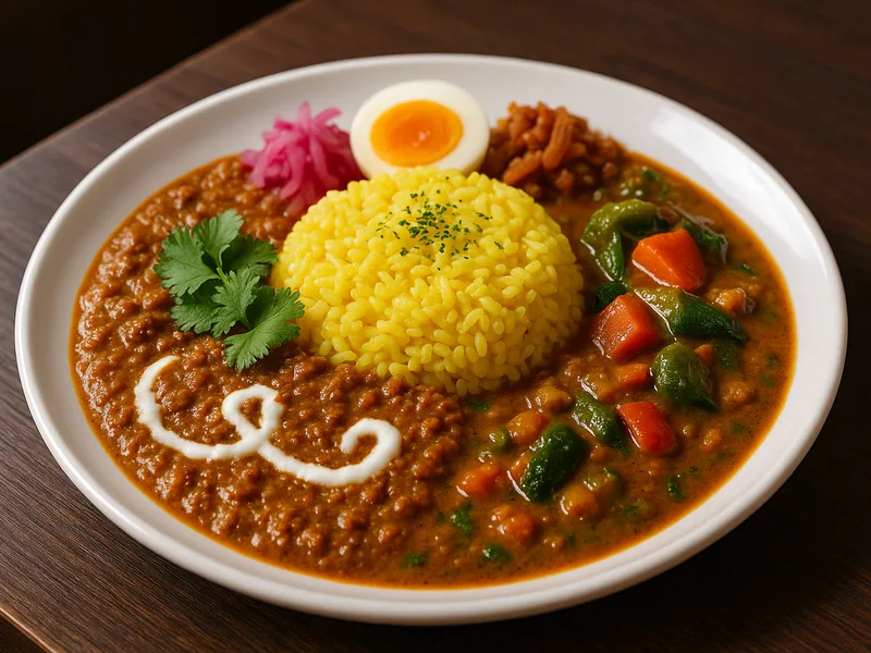 スパイスカレーの一皿。数種のスパイスを調合した専門店のスパイスカレー